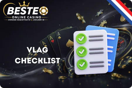 Nederlandse vlag en veiligheidschecklist bij een casino zonder ID volgens CasinoZonderID.com